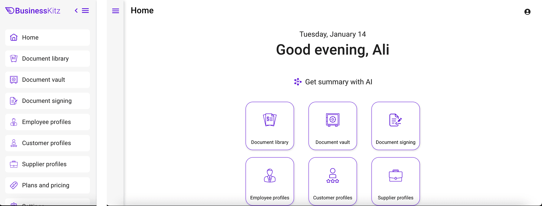 The old Business Kitz homepage before the redesign