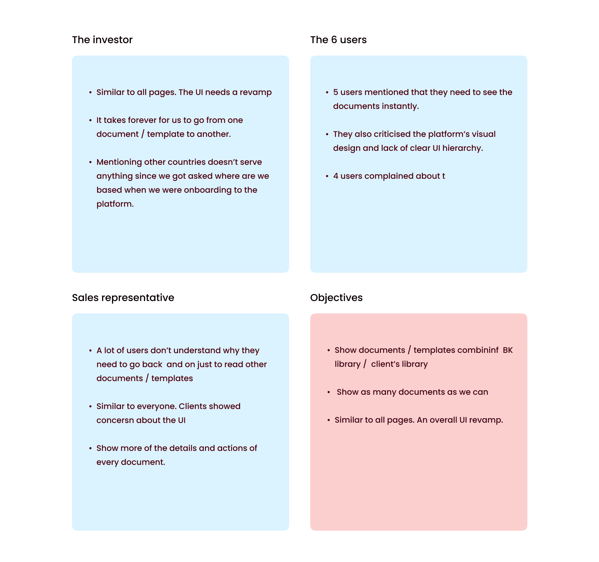 Document library user research and objectives
